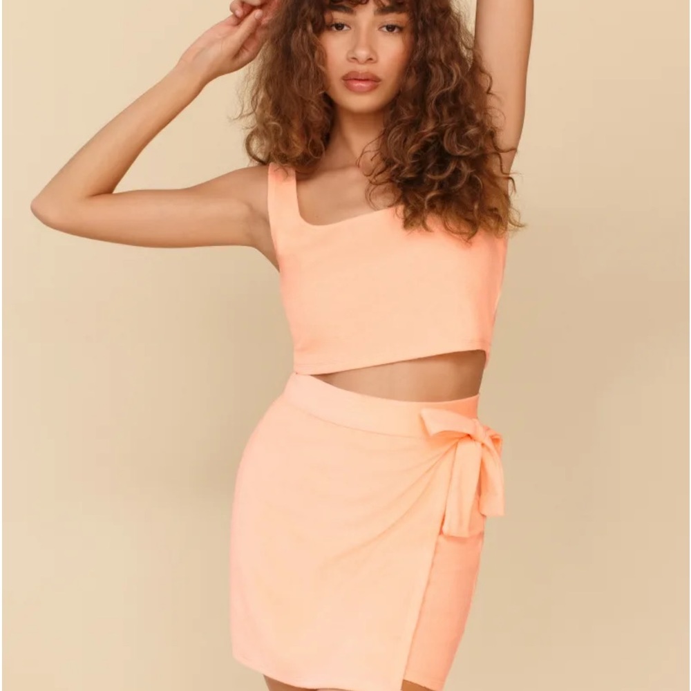 Reformation apricot/peach terry cloth set - size M